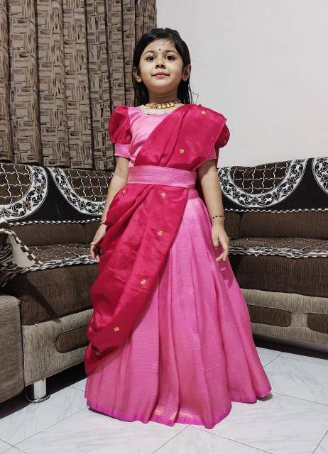 kids elegent lehenga softy silk  Affordable kids wear suppliers in Bangalore